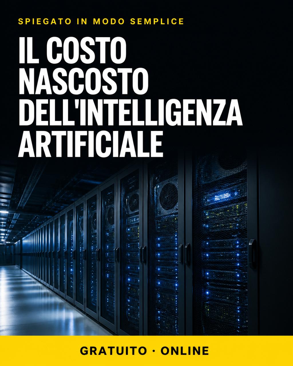 Locandina: Il costo nascosto dell'IA: energia e ambiente