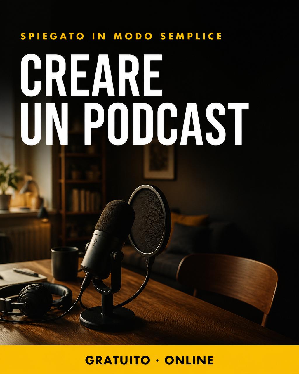 Locandina del corso: Creare un podcast con l'IA